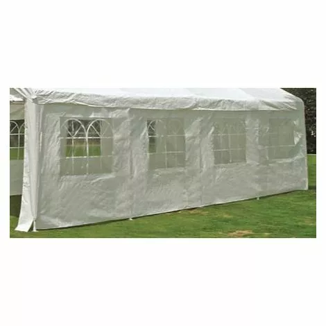 DEGAMO Seitenplane Für Partyzelt, Länge 8 Meter, PVC Weiß Mit Fenstern 2 DEGAMO Seitenplane Für Partyzelt, Länge 8 Meter, PVC Weiß Mit Fenstern – Bild 2