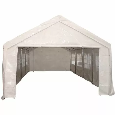 DEGAMO Seitenplane Für Partyzelt, Länge 8 Meter, PVC Weiß Mit Fenstern 3 DEGAMO Seitenplane Für Partyzelt, Länge 8 Meter, PVC Weiß Mit Fenstern – Bild 3