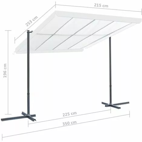Freistehende Markise Mit Kippbarem Dach 350x253x196 Cm Creme VidaXL 3 Freistehende Markise Mit Kippbarem Dach 350x253x196 Cm Creme VidaXL – Bild 3