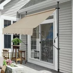 [PRO.TEC] Klemmmarkise 300x120x200-300cm Ohne Bohren Sandfarben Pro.tec