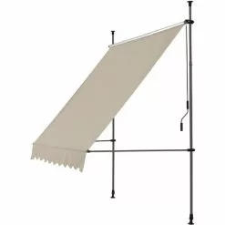 [PRO.TEC] Klemmmarkise 300x120x200-300cm Ohne Bohren Sandfarben Pro.tec -Günstiges Partyzelte, Pergolas & Pavillons Geschäft 12263613 3