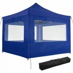 TECTAKE Faltbarer Garten Pavillon 3x3m Mit 4 Seitenteilen - Partyzelt, Anbaupavillon, Festzelt