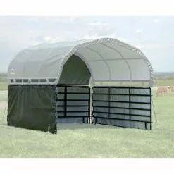 ShelterLogic Weidezelt, Weideunterstand Mit Seitenverkleidung 370 X 370 X 170 Cm Grün 370 X 370 X 170 Cm (L X B X H) Ohne Stahlgestell