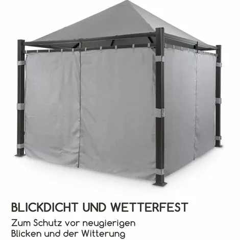 Blumfeldt Pantheon Illumina Pavillon-Seitenwände 4 Stück 140g/m² Polyester Grau 3 Blumfeldt Pantheon Illumina Pavillon-Seitenwände 4 Stück 140g/m² Polyester Grau – Bild 3