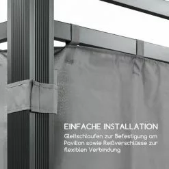 Blumfeldt Pantheon Illumina Pavillon-Seitenwände 4 Stück 140g/m² Polyester Grau 8 Blumfeldt Pantheon Illumina Pavillon-Seitenwände 4 Stück 140g/m² Polyester Grau -Günstiges Partyzelte, Pergolas & Pavillons Geschäft 12992363 4