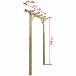 Gartenpergola 200x40x205 Cm Holz VidaXL 6 Gartenpergola 200x40x205 Cm Holz VidaXL -Günstiges Partyzelte, Pergolas & Pavillons Geschäft 1603093 3