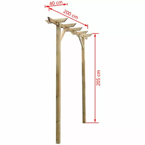 Gartenpergola 200x40x205 Cm Holz VidaXL 3 Gartenpergola 200x40x205 Cm Holz VidaXL – Bild 3
