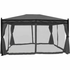 HHG Pergola Calpe, Garten Pavillon, Stabiles 7cm-Gestell Mit Seitenwand + Moskitonetz ~ Grau 4x3m 7 HHG Pergola Calpe, Garten Pavillon, Stabiles 7cm-Gestell Mit Seitenwand + Moskitonetz ~ Grau 4x3m -Günstiges Partyzelte, Pergolas & Pavillons Geschäft 16267821 3