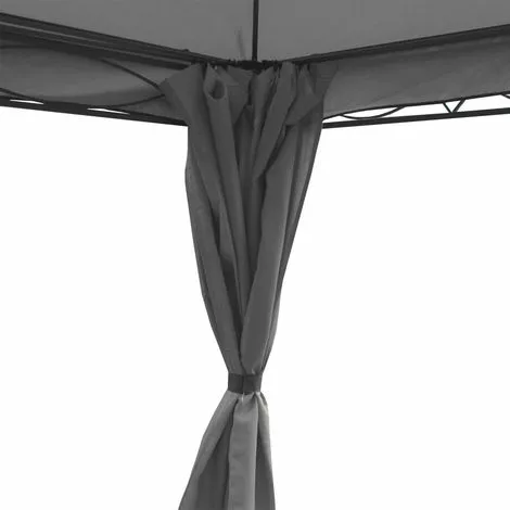 HHG Pergola Calpe, Garten Pavillon, Stabiles 7cm-Gestell Mit Seitenwand + Moskitonetz ~ Grau 4x3m 5 HHG Pergola Calpe, Garten Pavillon, Stabiles 7cm-Gestell Mit Seitenwand + Moskitonetz ~ Grau 4x3m – Bild 5