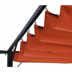 Pergola HHG-116, Garten Pavillon, Stabiles 6cm-Gestell + Schiebedach ~ 3x3m Terrakotta -Günstiges Partyzelte, Pergolas & Pavillons Geschäft 16267828 4