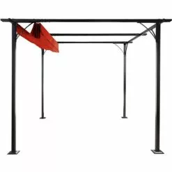 Pergola HHG-116, Garten Pavillon, Stabiles 6cm-Gestell + Schiebedach ~ 3x3m Terrakotta -Günstiges Partyzelte, Pergolas & Pavillons Geschäft 16267828 5