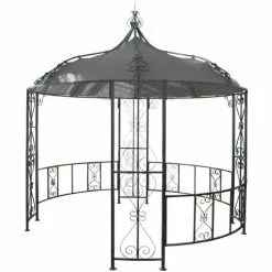 HHG Ersatzbezug Für Dach Pergola Pavillon Cabrera Ø 3m ~ Grau -Günstiges Partyzelte, Pergolas & Pavillons Geschäft 17397076 3