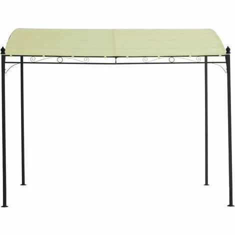 DEGAMO MANTOVA-XL: Anbaupavillon 3x3 Meter, Stahlgestell Dunkel, Plane PVC-beschichtetes Polyester écru, Wasserdicht 2 DEGAMO MANTOVA-XL: Anbaupavillon 3x3 Meter, Stahlgestell Dunkel, Plane PVC-beschichtetes Polyester écru, Wasserdicht – Bild 2