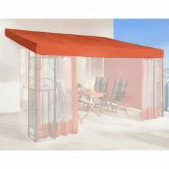 Quick-Star Ersatzdach Für Anbau Pergola Romana 3x4m Pergoladach Bezug Terra / Rotorange RAL 2001
