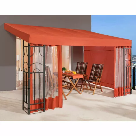 Quick-Star Ersatzdach Für Anbau Pergola Romana 3x4m Pergoladach Bezug Terra / Rotorange RAL 2001 2 Quick-Star Ersatzdach Für Anbau Pergola Romana 3x4m Pergoladach Bezug Terra / Rotorange RAL 2001 – Bild 2
