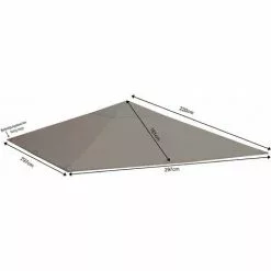 Quick-Star Ersatzdach Für Garten Pavillon 3x3m Grau RAL 7012 Pavillondach Ersatzbezug -Günstiges Partyzelte, Pergolas & Pavillons Geschäft 18131825 3