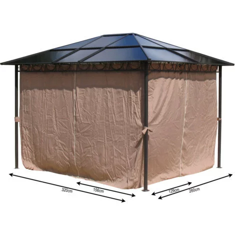 Quick-Star 4 Seitenteile Für Hardtop Pavillon 3x3,6m Seitenwandset Sichtschutz Vorhänge 1 Quick-Star 4 Seitenteile Für Hardtop Pavillon 3x3,6m Seitenwandset Sichtschutz Vorhänge