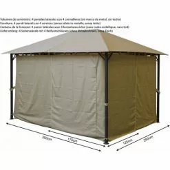 Quick-Star 4 Seitenteile Für Pavillon Nizza 3x4m Seitenwand Sand -Günstiges Partyzelte, Pergolas & Pavillons Geschäft 18131895 3