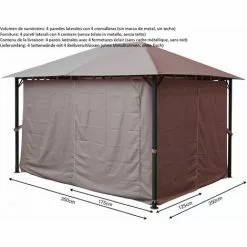 Quick-Star 4 Seitenteile Für Pavillon Nizza 3x4m Seitenwand Taupe / Beigegrau RAL 7006 -Günstiges Partyzelte, Pergolas & Pavillons Geschäft 18131905 3