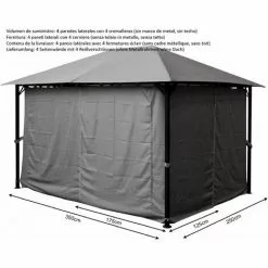 Quick-Star 4 Seitenteile Für Pavillon Nizza 3x4m Seitenwand Grau -Günstiges Partyzelte, Pergolas & Pavillons Geschäft 18131907 3