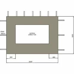 Quick-Star 2 Seitenteile 250x190cm 350x190cm Für Pavillon Nizza 3x4m Seitenwand Grau -Günstiges Partyzelte, Pergolas & Pavillons Geschäft 18132000 4