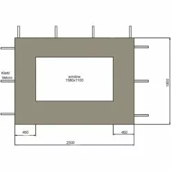 Quick-Star 2 Seitenteile 250x190cm 350x190cm Für Pavillon Nizza 3x4m Seitenwand Grau -Günstiges Partyzelte, Pergolas & Pavillons Geschäft 18132000 5