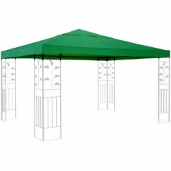 Quick-Star Ersatzdach Für Pavillon 3x3m Grün Ersatzbezug Pavillondach