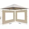 Quick-Star Set Ersatzdach Und 2 Seitenteile Für Garten Pavillon 3x3m Sand Antik Pavillondach Ersatzbezug Seitenwände