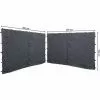 Quick-Star 2 Seitenteile Mit RV 300x195cm Für Rank Pavillon 3x3m Seitenwand Anthrazit RAL 7012