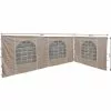 Quick-Star 2 Seitenteile Mit PVC Fenster 300x193cm / 400x193cm Für Pavillon Sahara 3x4m Seitenwand Sand