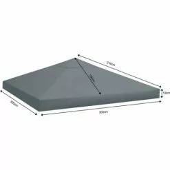 Quick-Star Set Ersatzdach Und 2 Seitenteile Für Pavillon 3x3m Grau RAL 7012 Pavillondach Ersatzbezug Seitenwand Mit Reißverschluss -Günstiges Partyzelte, Pergolas & Pavillons Geschäft 18132148 3