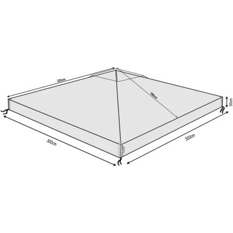 Quick-Star Pavillon Schutzhaube 3x3m Für Doppeldach Wasserdicht Transparent 2 Quick-Star Pavillon Schutzhaube 3x3m Für Doppeldach Wasserdicht Transparent – Bild 2