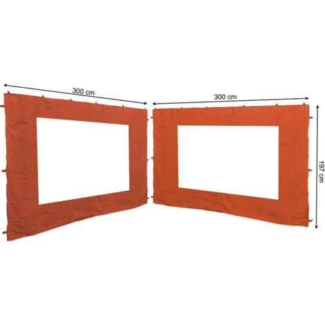 Quick-Star 2 Seitenteile Für Blätter Pavillon 3x3m Seitenwand Terra / Rotorange RAL 2001 1 Quick-Star 2 Seitenteile Für Blätter Pavillon 3x3m Seitenwand Terra / Rotorange RAL 2001