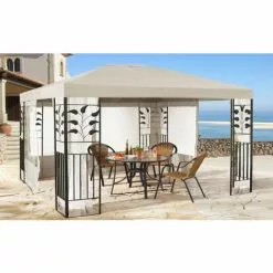 Quick-Star 4 Seitenteile Mit Moskitonetz Für Blätter Pavillon 3x4m Seitenwand Sand -Günstiges Partyzelte, Pergolas & Pavillons Geschäft 18132195 3