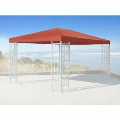 Quick-Star Ersatzdach Für Rank Pavillon 3x4m Terra / Rotorange RAL 2001 Ersatzbezug Pavillondach