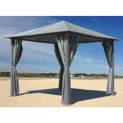 Quick-Star 4 Seitenteile Für Pavillon Paris 3x3m Seitenwand Platingrau -Günstiges Partyzelte, Pergolas & Pavillons Geschäft 18132215 3