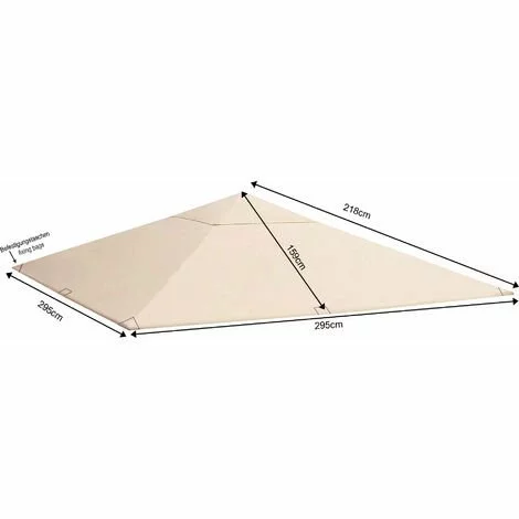 Quick-Star Ersatzdach Für Pavillon Paris 3x3m Pavillondach Sand 2 Quick-Star Ersatzdach Für Pavillon Paris 3x3m Pavillondach Sand – Bild 2