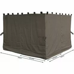 Quick-Star 4 Seitenteile Für Pavillon Paris 3x4m Seitenwand Taupe