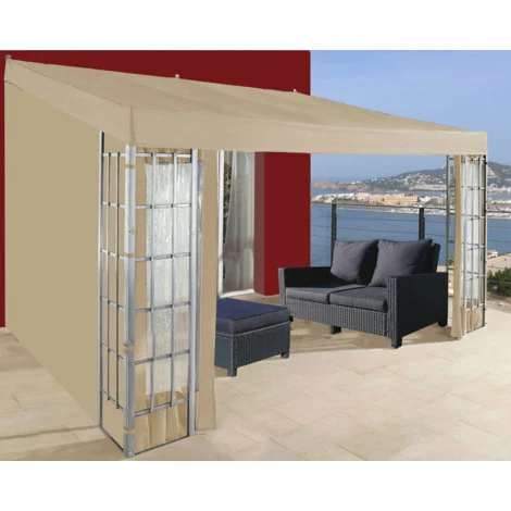 Quick-Star Rank Anbau 3x4m Sand Mit 3 Seitenteilen Anbaupavillon Terrassendach 1 Quick-Star Rank Anbau 3x4m Sand Mit 3 Seitenteilen Anbaupavillon Terrassendach