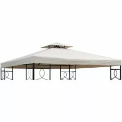 SPETEBO 3.04 Ersatzdach Mit PVC-Beschichtung - Farbe: BEIGE - Mit Kaminabzug