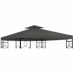 SPETEBO 3.04 Ersatzdach Mit PVC-Beschichtung - Farbe: ANTHRAZIT - Mit Kaminabzug