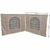 Quick-Star 2 Seitenteile Mit PVC Fenster 300x195cm Für Pavillon Sahara 3x3m Seitenwand Sand