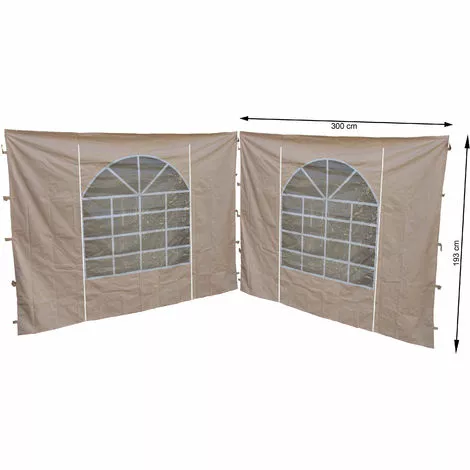 Quick-Star 2 Seitenteile Mit PVC Fenster 300x195cm Für Pavillon Sahara 3x3m Seitenwand Sand 1 Quick-Star 2 Seitenteile Mit PVC Fenster 300x195cm Für Pavillon Sahara 3x3m Seitenwand Sand