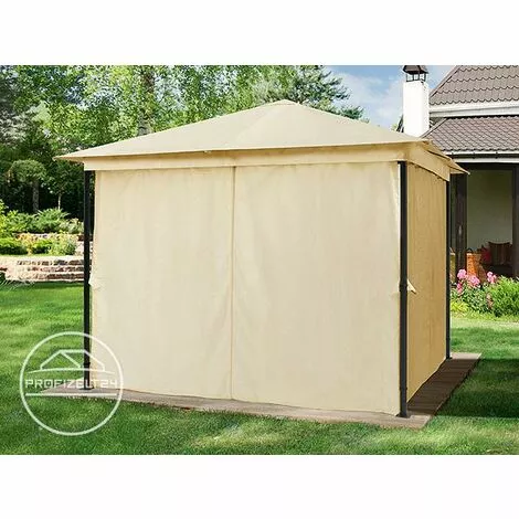 PROFIZELT24 Gartenpavillon 3x3 M Wasserdicht Pavillon Mit 4 Seitenteilen Gartenzelt Ca. 180g/m² Dachplane In Creme Partyzelt 3 PROFIZELT24 Gartenpavillon 3x3 M Wasserdicht Pavillon Mit 4 Seitenteilen Gartenzelt Ca. 180g/m² Dachplane In Creme Partyzelt – Bild 3
