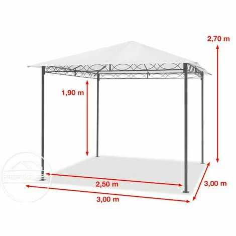 PROFIZELT24 Gartenpavillon 3x3 M Wasserdicht Pavillon Mit 4 Seitenteilen Gartenzelt Ca. 180g/m² Dachplane In Creme Partyzelt 5 PROFIZELT24 Gartenpavillon 3x3 M Wasserdicht Pavillon Mit 4 Seitenteilen Gartenzelt Ca. 180g/m² Dachplane In Creme Partyzelt – Bild 5