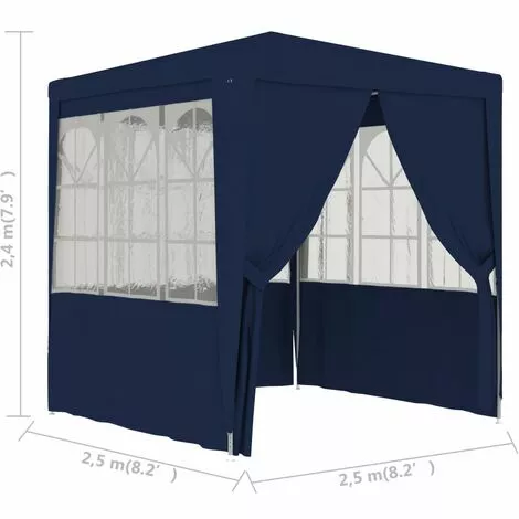 Profi-Partyzelt Mit Seitenwänden 2,5x2,5 M Blau 90 G/m² VidaXL 3 Profi-Partyzelt Mit Seitenwänden 2,5x2,5 M Blau 90 G/m² VidaXL – Bild 3