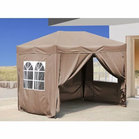 Quick-Star Pop-Up-Pavillon 2 X 3 M Beige Mit 4 Easy-Klett Seitenwänden 2 Mit Reißverschlüssen 1 Quick-Star Pop-Up-Pavillon 2 X 3 M Beige Mit 4 Easy-Klett Seitenwänden 2 Mit Reißverschlüssen