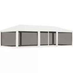 Partyzelt Mit 4 Netz-Seitenwänden 4 X 9 M Weiß VidaXL