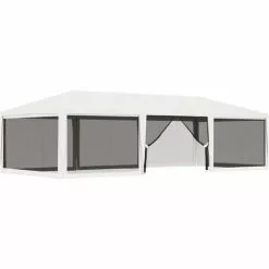 Partyzelt Mit 4 Netz-Seitenwänden 4 X 9 M Weiß VidaXL -Günstiges Partyzelte, Pergolas & Pavillons Geschäft 19404916 4
