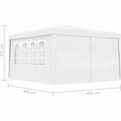 Profi-Partyzelt Mit Seitenwänden 4×4 M Weiß 90 G/m² VidaXL -Günstiges Partyzelte, Pergolas & Pavillons Geschäft 19456391 3